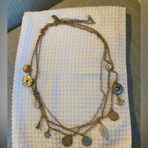 J Jill 3 strand 30” necklace w/charms